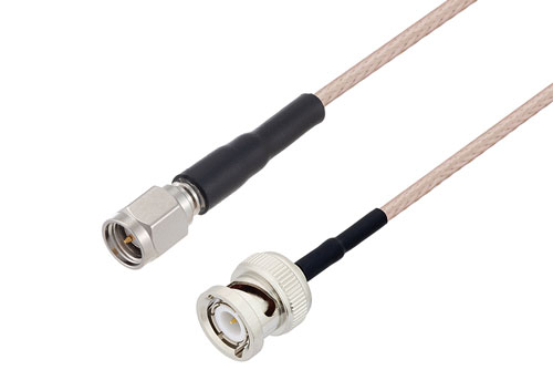 SMA Male to BNC Male Cable Using RG316 Coax with HeatShrink