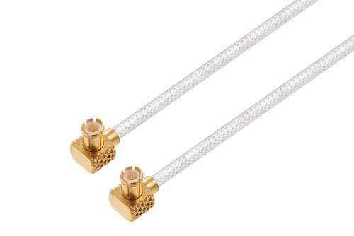 MCX Plug Right Angle to MCX Plug Right Angle Cable Using PE-SR405FL Coax with 180 Degree Clocking