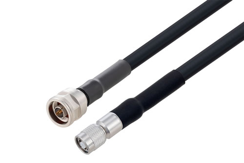 Reverse Polarity TNC Plug to N Male Low Loss Cable Using LMR-400-UF Coax with HeatShrink