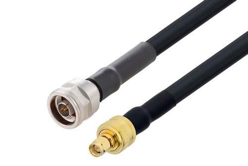 SMA Male to N Male Low Loss Cable Using LMR-400-DB Coax with HeatShrink, LF Solder
