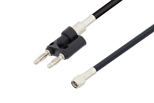 SMA Male to Double Banana Plug Low Loss Cable Using LMR-195 Coax