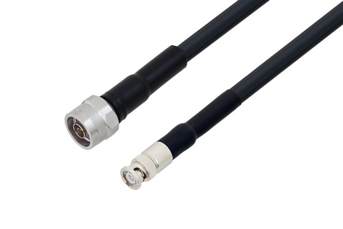 N Male to BNC Male Low Loss Cable Using LMR-400 Coax