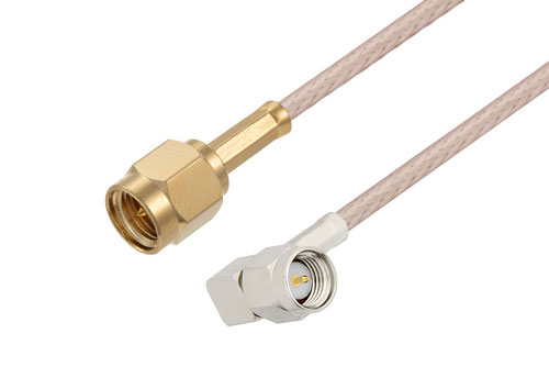 SMA Male to SMA Male Right Angle Cable Using RG316 Coax