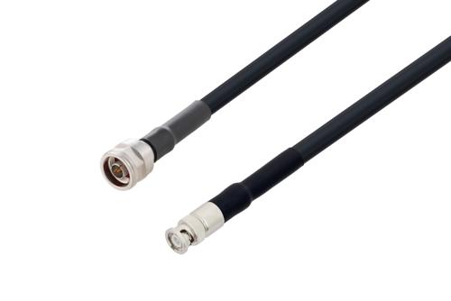 N Male to BNC Male Low Loss Cable Using LMR-400-UF Coax with HeatShrink