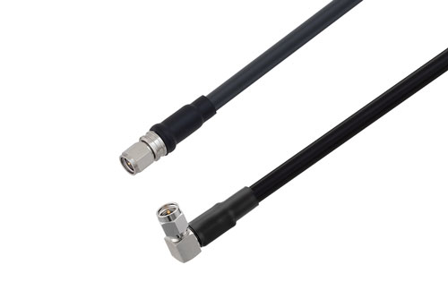 SMA Male to SMA Male Right Angle Low Loss Cable Using LMR-240 Coax with Times Microwave Components