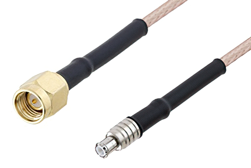 SMA Male to MCX Plug Cable Using RG316 Coax with HeatShrink, LF Solder