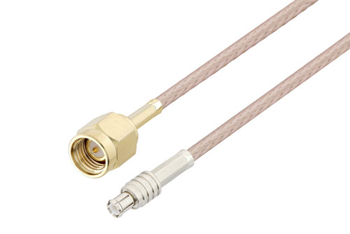 SMA Male to MCX Plug Cable Using RG316 Coax , LF Solder