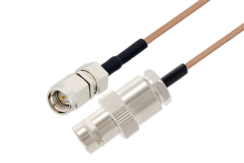 SMA Male to BNC Female Cable Using RG178 Coax with HeatShrink