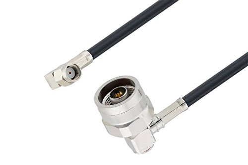 Reverse Polarity SMA Male Right Angle to N Male Right Angle Cable 150 CM Length Using LMR-195 Coax