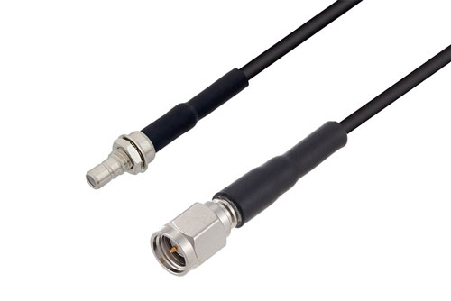 SMB Jack Bulkhead to SMA Male Low Loss Cable 100 CM Length Using LMR-100 Coax with HeatShrink