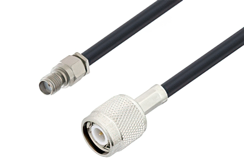 SMA Female to TNC Male Cable 12 Inch Length Using LMR-195-FR Coax , LF Solder
