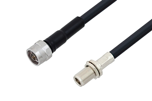 N Male to N Female Bulkhead Cable Using LMR-400-UF Coax