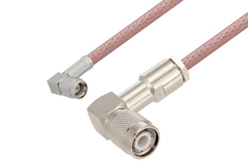 SMA Male Right Angle to TNC Male Right Angle Cable Using RG142 Coax