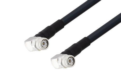 TNC Male Right Angle to TNC Male Right Angle Low Loss Cable Using LMR-400-UF Coax with Times Microwave Components and 180 Deg. Clock