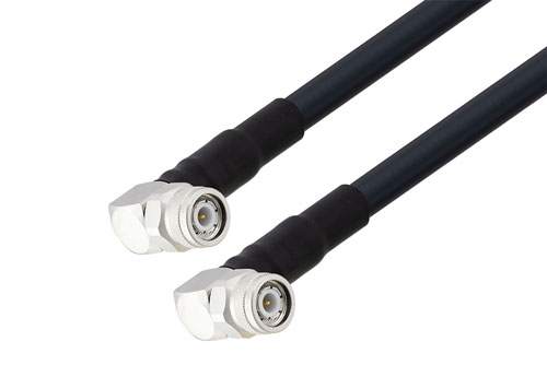 TNC Male Right Angle to TNC Male Right Angle Low Loss Cable Using LMR-400-UF Coax with 180 Deg. Clock
