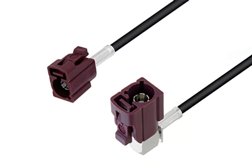 Bordeaux FAKRA Jack to FAKRA Jack Right Angle Cable 200 cm Length Using LMR-100 Coax