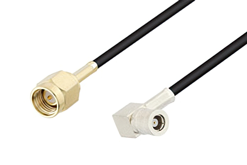 SMA Male to SMB Plug Right Angle Cable 100 cm Length Using RG174 Coax