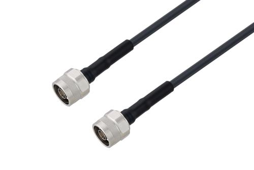 N Male to N Male Cable Using LMR-240-UF Coax with HeatShrink, LF Solder, RoHS