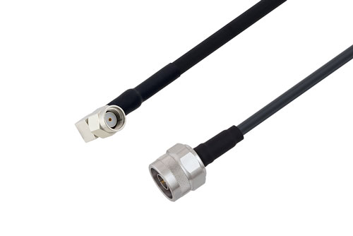 Reverse Polarity SMA Plug Right Angle to N Male Low Loss Cable Using LMR-195 Coax
