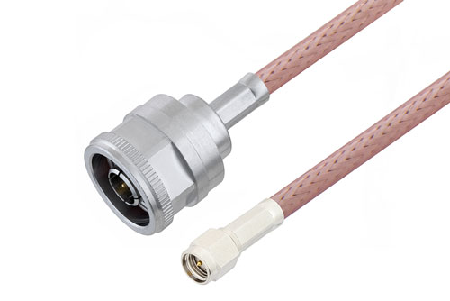 SMA Male to N Male Cable Using RG142 Coax, LF Solder