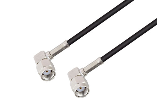 Reverse Polarity SMA Plug Right Angle to Reverse Polarity SMA Plug Right Angle Low Loss Cable Using LMR-100 Coax
