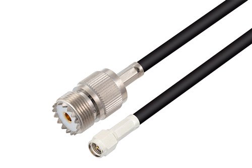SMA Male to UHF Female Cable Using 53 Ohm RG55 Coax
