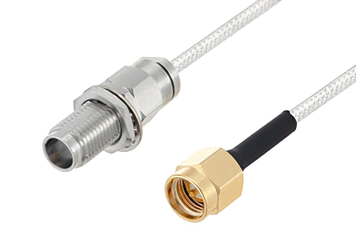 2.4mm Female Bulkhead to SMA Male Cable Using PE-SR405FL Coax