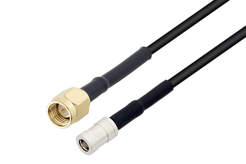 SMB Plug to SMA Male Low Loss Cable Using LMR-100 Coax with HeatShrink