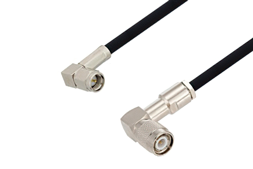 SMA Male Right Angle to TNC Male Right Angle Cable Using RG223 Coax , LF Solder