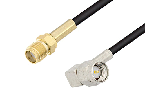 SMA Female to SMA Male Right Angle Cable 36 Inch Length Using RG174 Coax