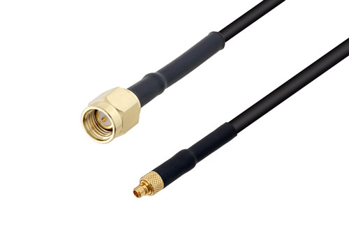 SMA Male to MMCX Plug Low Loss Cable Using LMR-100 Coax with HeatShrink