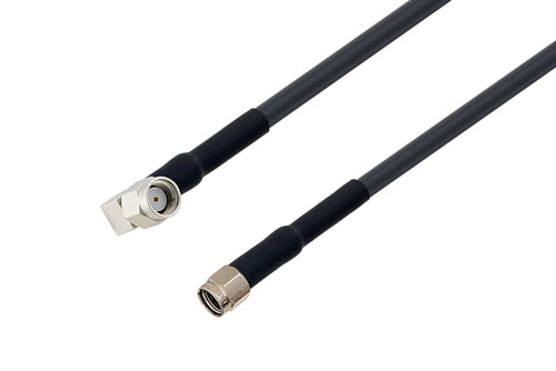 Reverse Polarity SMA Plug to Reverse Polarity SMA Plug Right Angle Low Loss Cable Using LMR-195 Coax