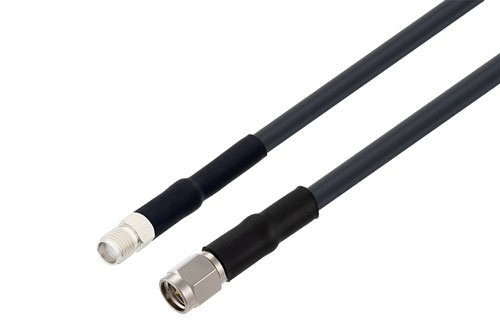 Fire Rated SMA Female to SMA Male Low Loss Cable Using LMR-195-FR Coax with HeatShrink