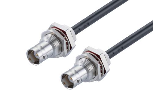 BNC Female Bulkhead to BNC Female Bulkhead Cable Using RG58 Coax, LF Solder