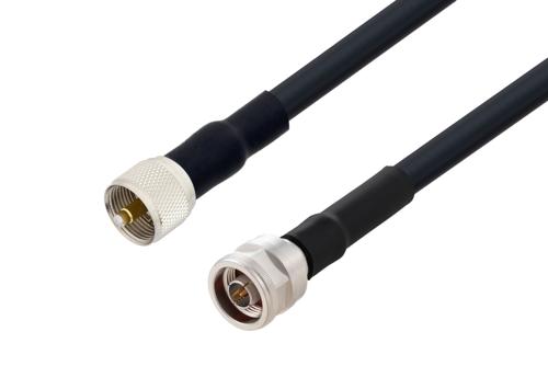 N Male to UHF Male Cable Using LMR-400-UF Coax with HeatShrink