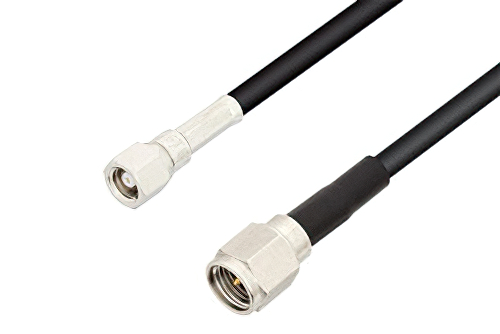 SMC Plug to SMA Male Low Loss Cable 24 Inch Length Using LMR-100 Coax