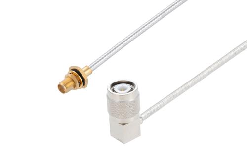 TNC Male Right Angle to SMA Female Bulkhead Cable Using PE-SR402FL Coax