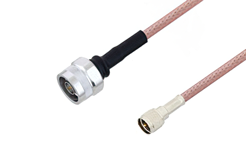 N Male to Mini UHF Male Cable 150 cm Length Using RG303 Coax