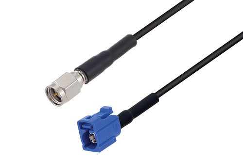 SMA Male to Blue FAKRA Jack Low Loss Cable Using LMR-100 Coax