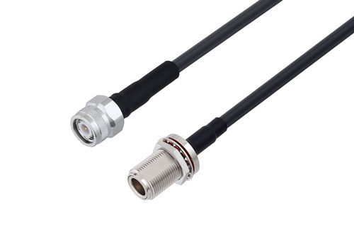 TNC Male to N Female Bulkhead Low Loss Cable Using LMR-240 Coax with Times Microwave Components