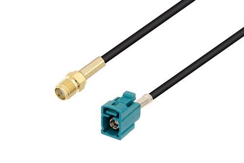 SMA Female to Water Blue FAKRA Jack Low Loss Cable Using LMR-100 Coax