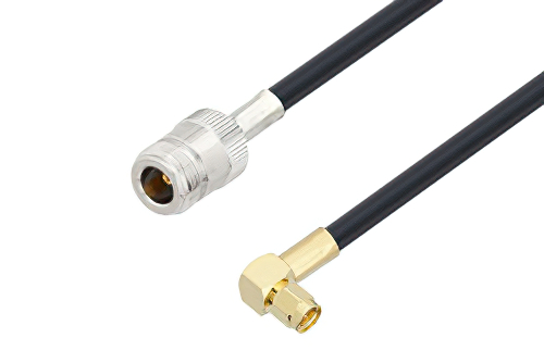 N Female to SMA Male Right Angle Cable 200 cm Length Using LMR-240-UF Coax
