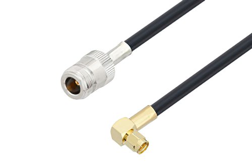 N Female to SMA Male Right Angle Cable 48 Inch Length Using LMR-240-UF Coax