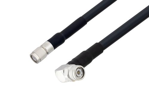 TNC Male to TNC Male Right Angle Low Loss Cable Using LMR-400-UF Coax