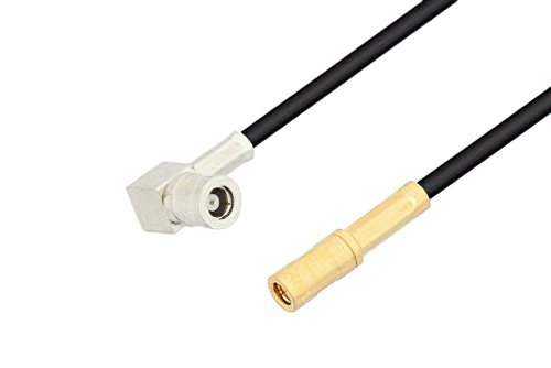 SMB Plug Right Angle to SSMB Plug Cable 12 Inch Length Using RG174 Coax