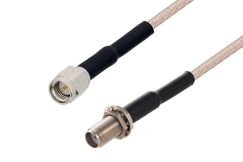 SMA Male to SMA Female Bulkhead Cable Using RG316-DS Coax