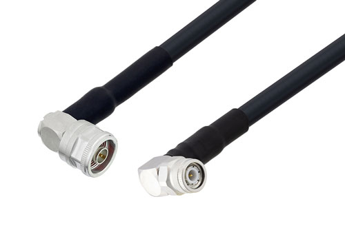 N Male Right Angle to TNC Male Right Angle Cable Using LMR-400-UF Coax