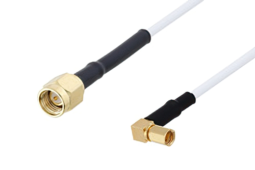 SMA Male to SSMC Plug Right Angle Cable Using RG188 Coax with HeatShrink