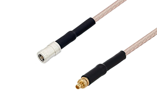 SMB Plug to MMCX Plug Cable 60 Inch Length Using RG316-DS Coax with HeatShrink