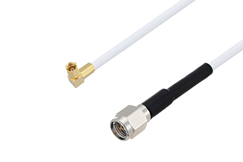 SSMC Plug Right Angle to SMA Male Cable 200 cm Length Using RG188-DS Coax